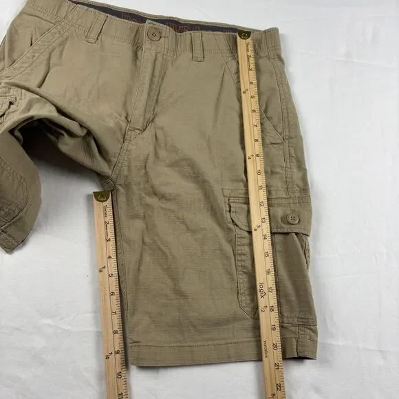 WearFirst Ripstop Cargo Shorts Men’s 34 Khaki Stretch Free Band Hiking Outdoors - Picture 11 of 11